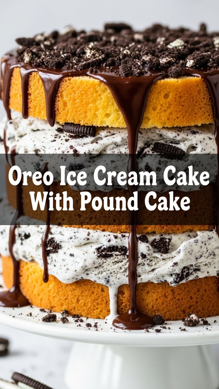Oreo Ice Cream Cake With Pound Cake