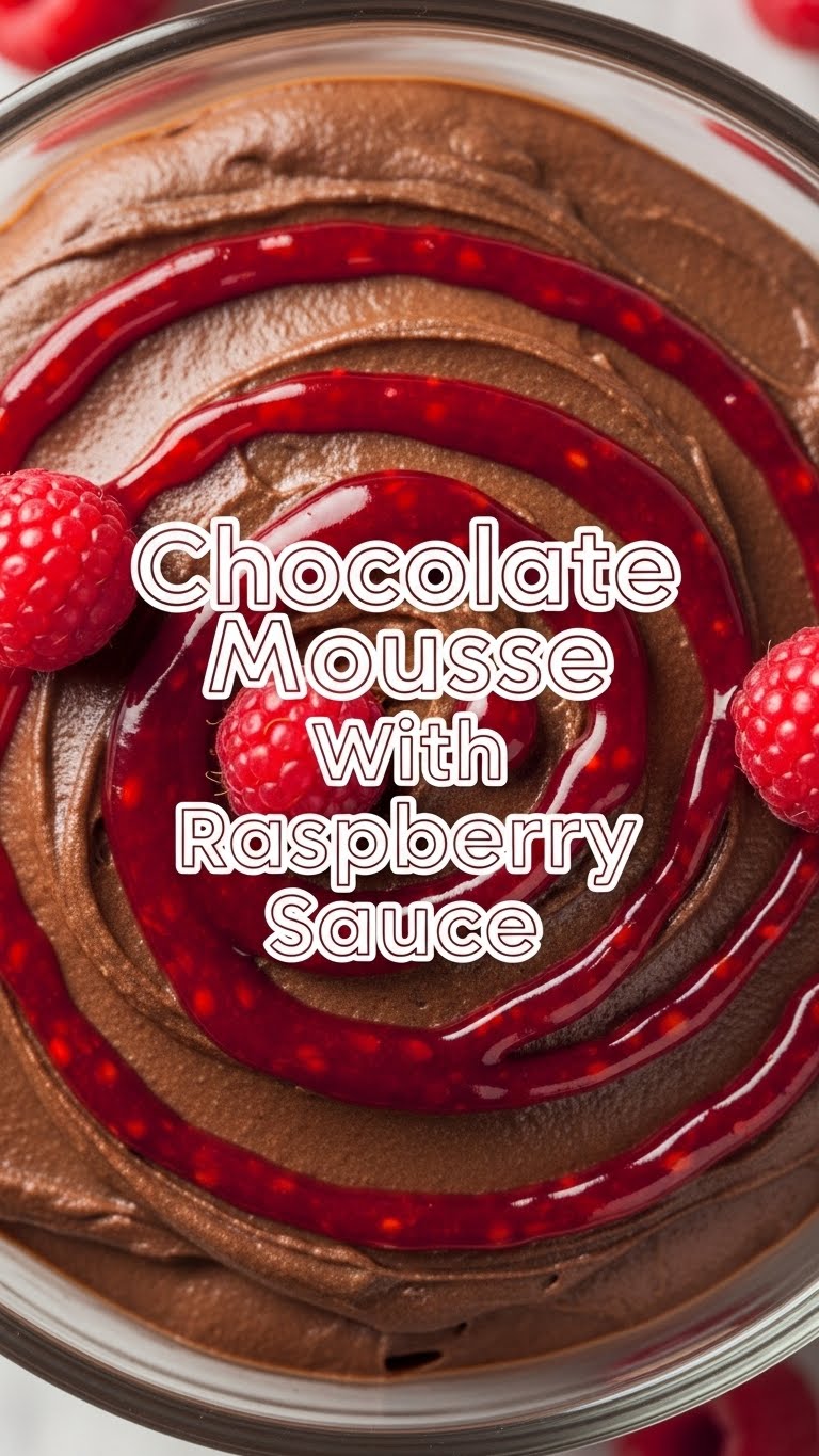 Chocolate Mousse With Raspberry Sauce