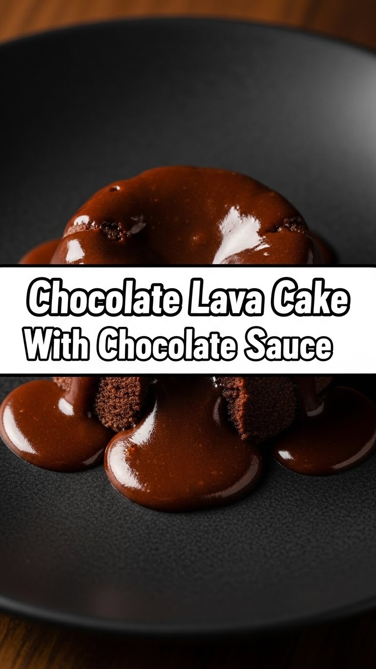 Chocolate Lava Cake With Chocolate Sauce