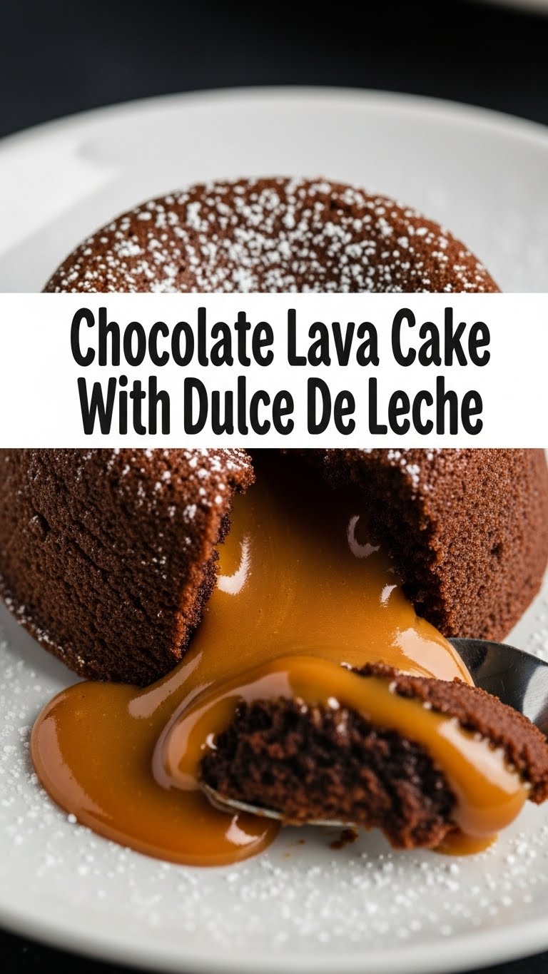 Chocolate Lava Cake With Dulce De Leche