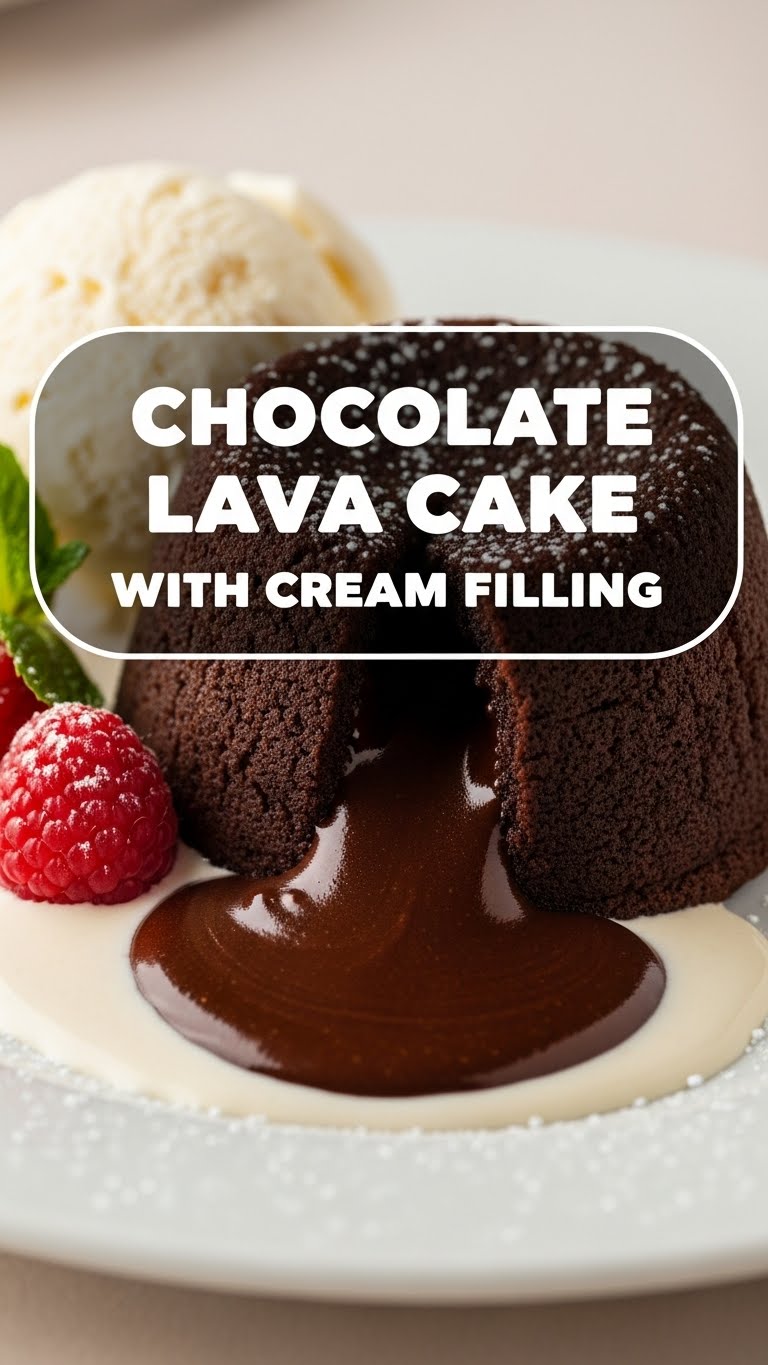 Chocolate Lava Cake With Cream Filling