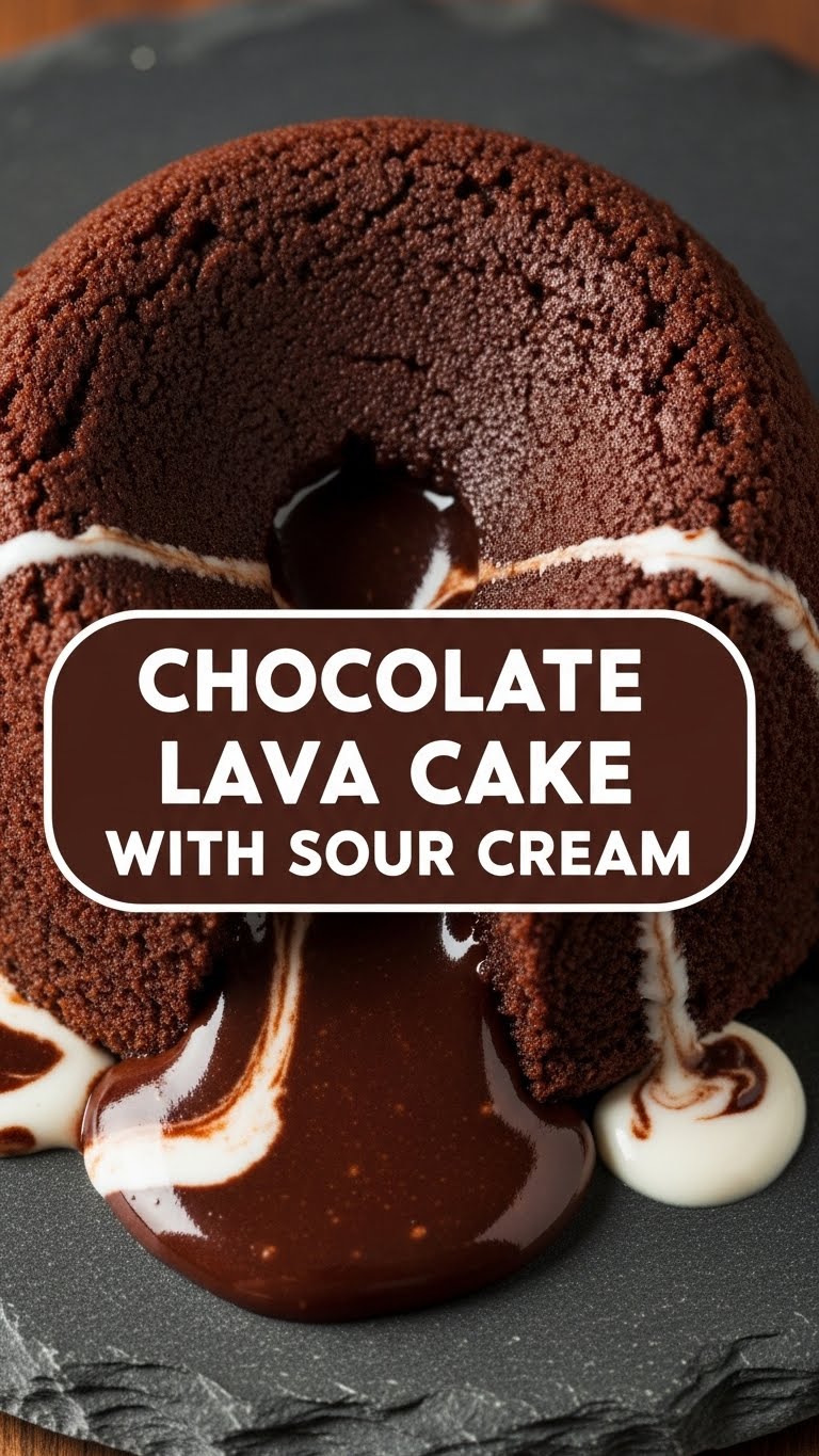 Chocolate Lava Cake With Sour Cream