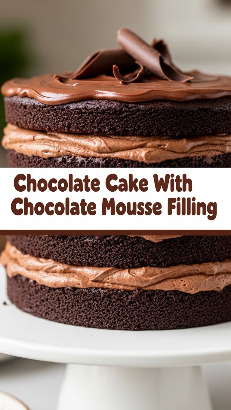 Chocolate Cake With Chocolate Mousse Filling