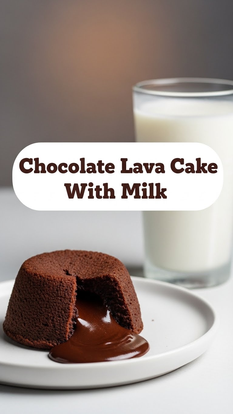 Chocolate Lava Cake With Milk