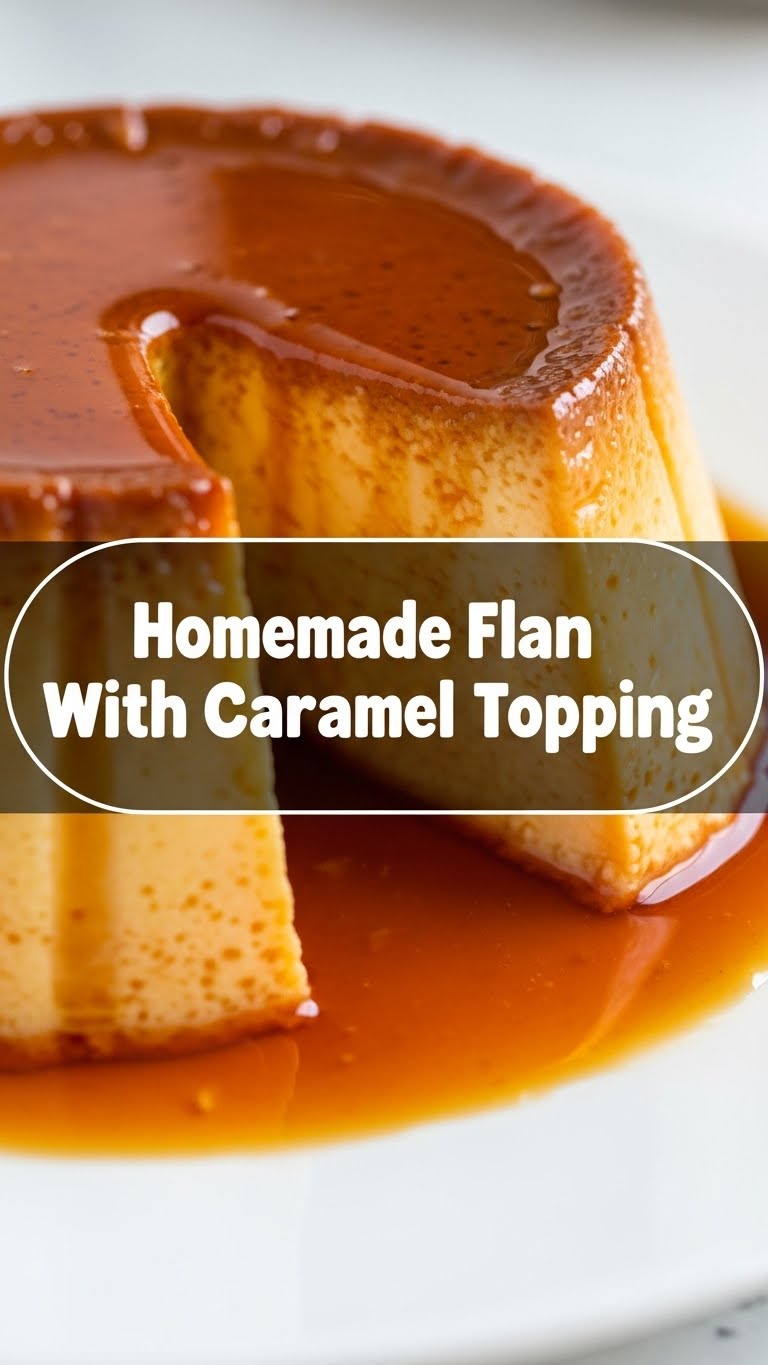 Homemade Flan With Caramel Topping