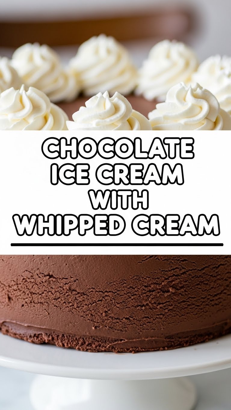 Chocolate Ice Cream Cake With Whipped Cream