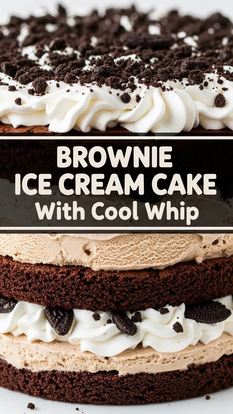 Brownie Ice Cream Cake With Cool Whip