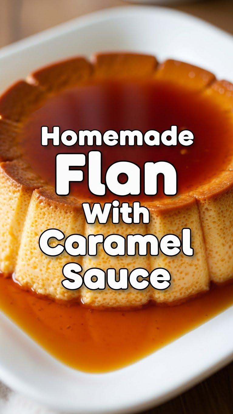 Homemade Flan With Caramel Sauce