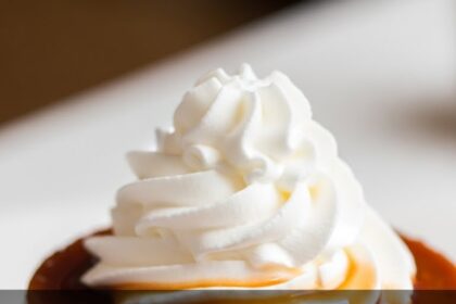 Caramel Flan Dessert With Whipped Cream