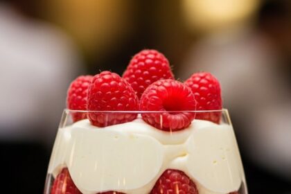 White Chocolate Mousse With Raspberries