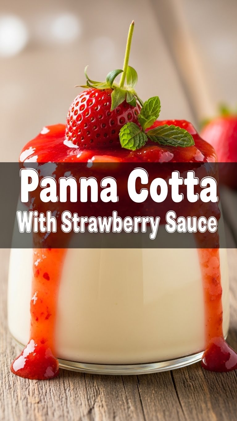 Panna Cotta With Strawberry Sauce