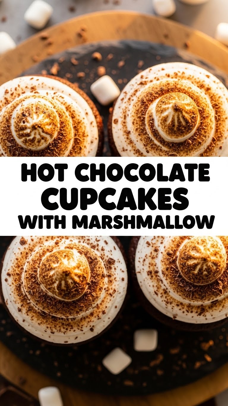Hot Chocolate Cupcakes With Marshmallow