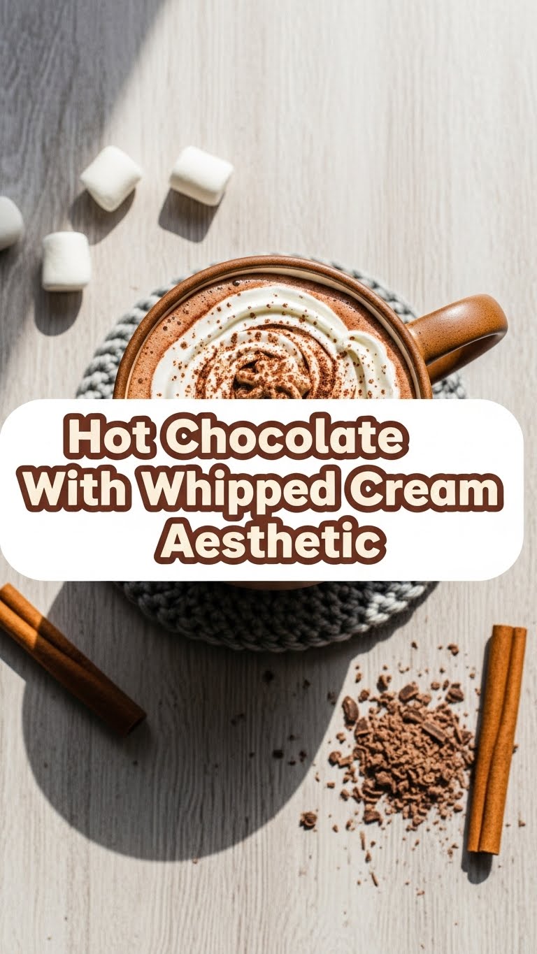 Hot Chocolate With Whipped Cream Aesthetic