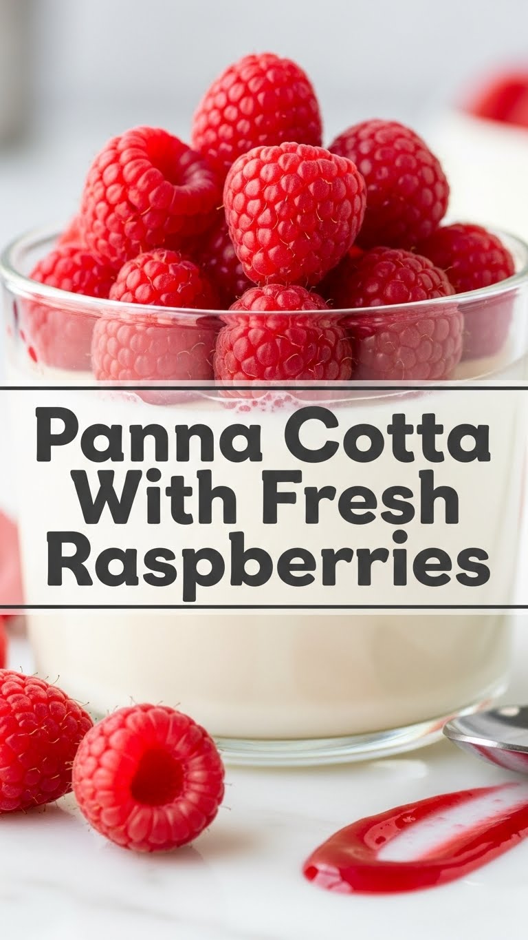Panna Cotta With Fresh Raspberries
