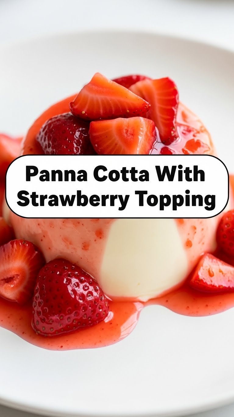 Panna Cotta With Strawberry Topping