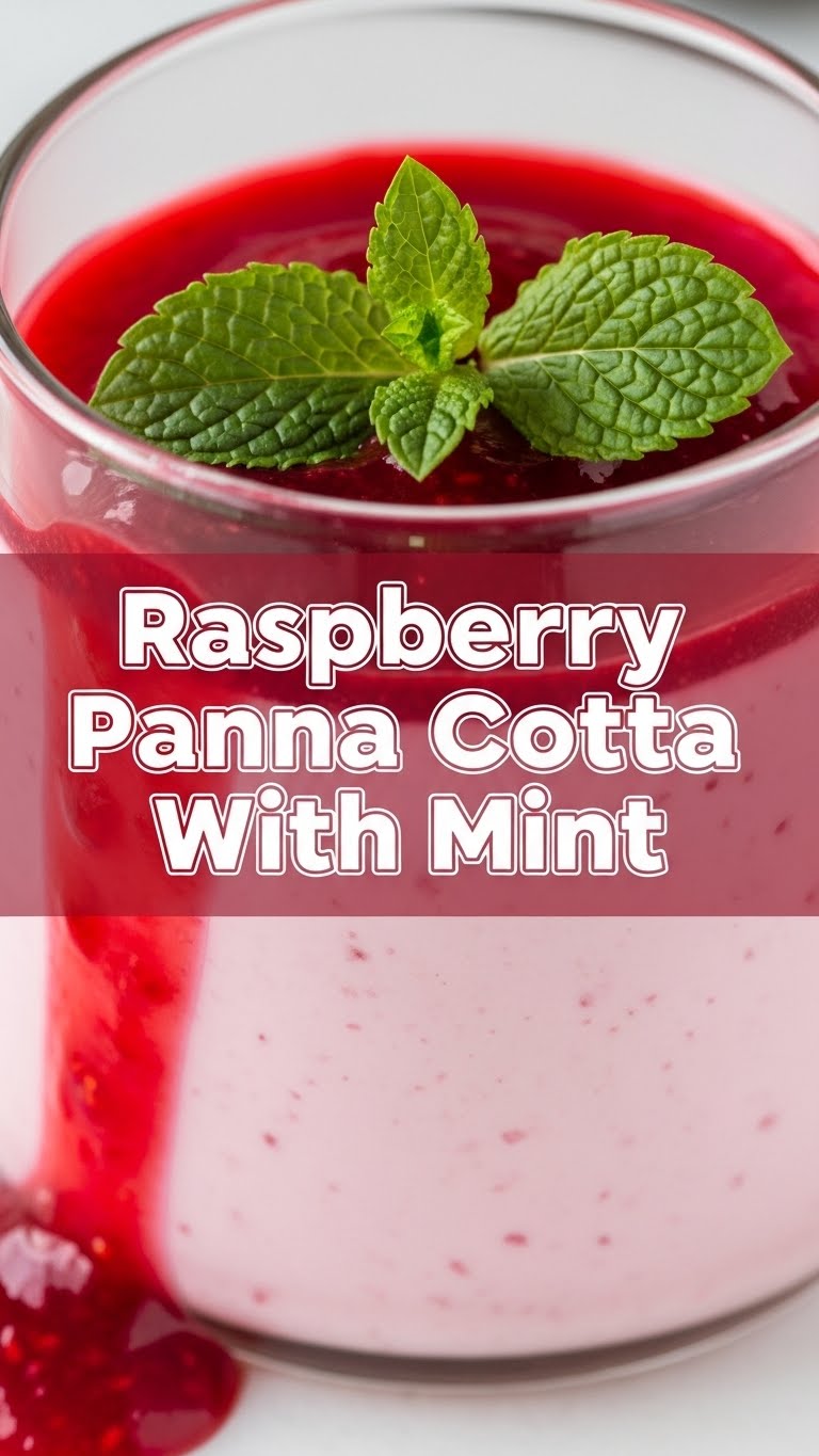Raspberry Panna Cotta With Mint