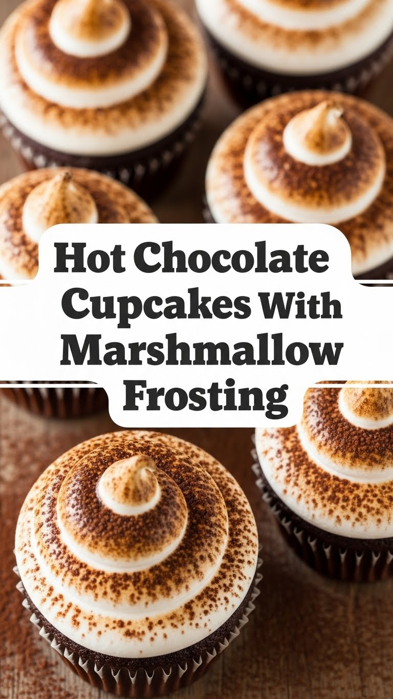 Hot Chocolate Cupcakes With Marshmallow Frosting