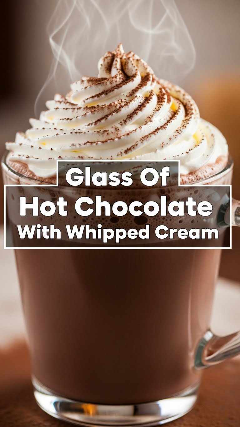 Glass Of Hot Chocolate With Whipped Cream