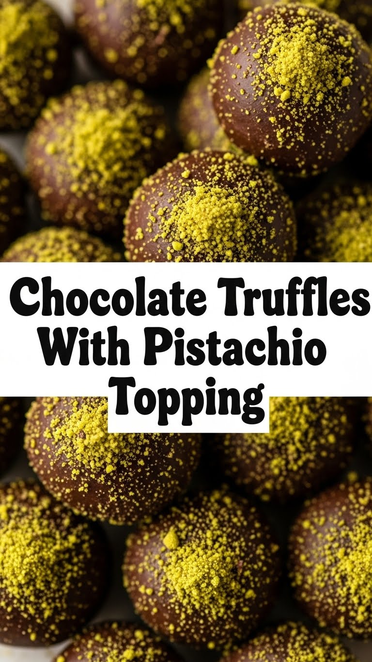 Chocolate Truffles With Pistachio Topping