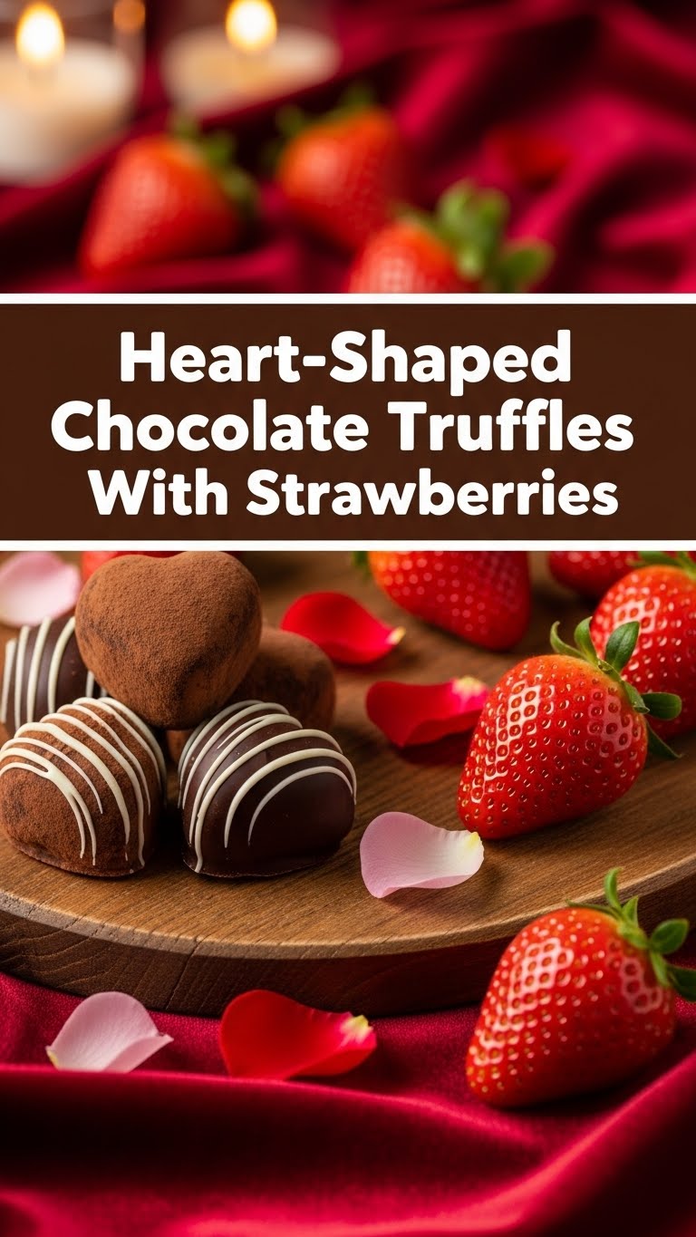 Heart-Shaped Chocolate Truffles With Strawberries