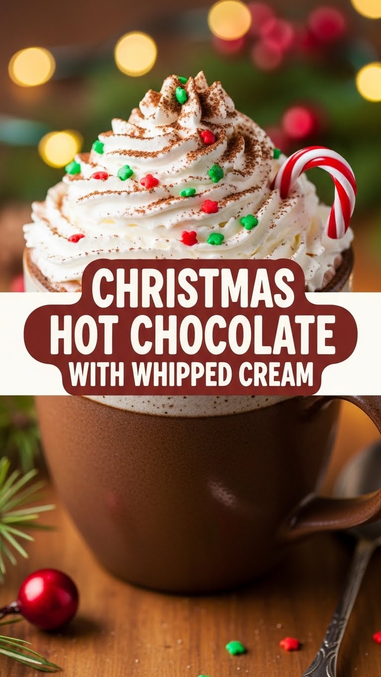 Christmas Hot Chocolate With Whipped Cream