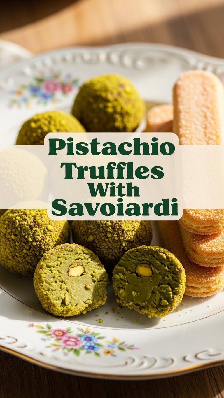 Pistachio Truffles With Savoiardi