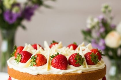 Layered Cake With Strawberries And Truffles