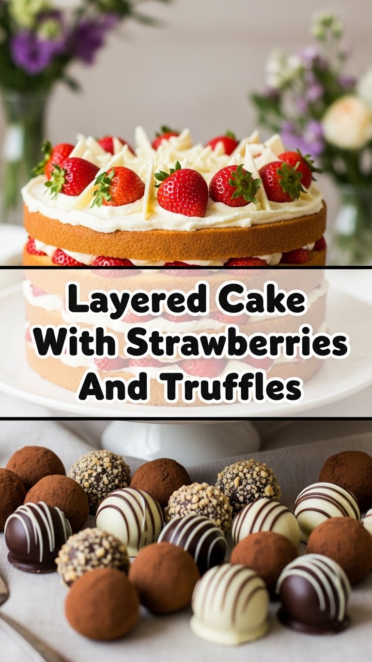 Layered Cake With Strawberries And Truffles