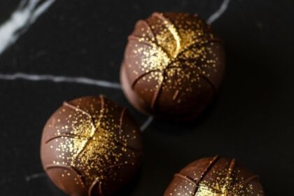 Chocolate Truffles With Gold Flakes