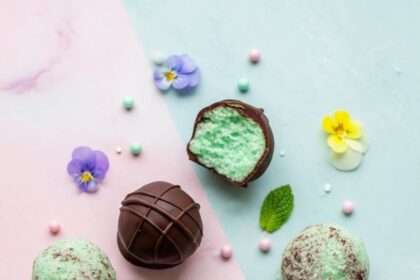 Mint Green Truffles With Chocolate