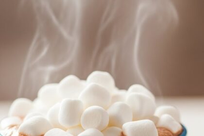 Blue Mug With Hot Chocolate And Marshmallows