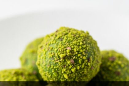 Green Chocolate Truffles With Pistachios