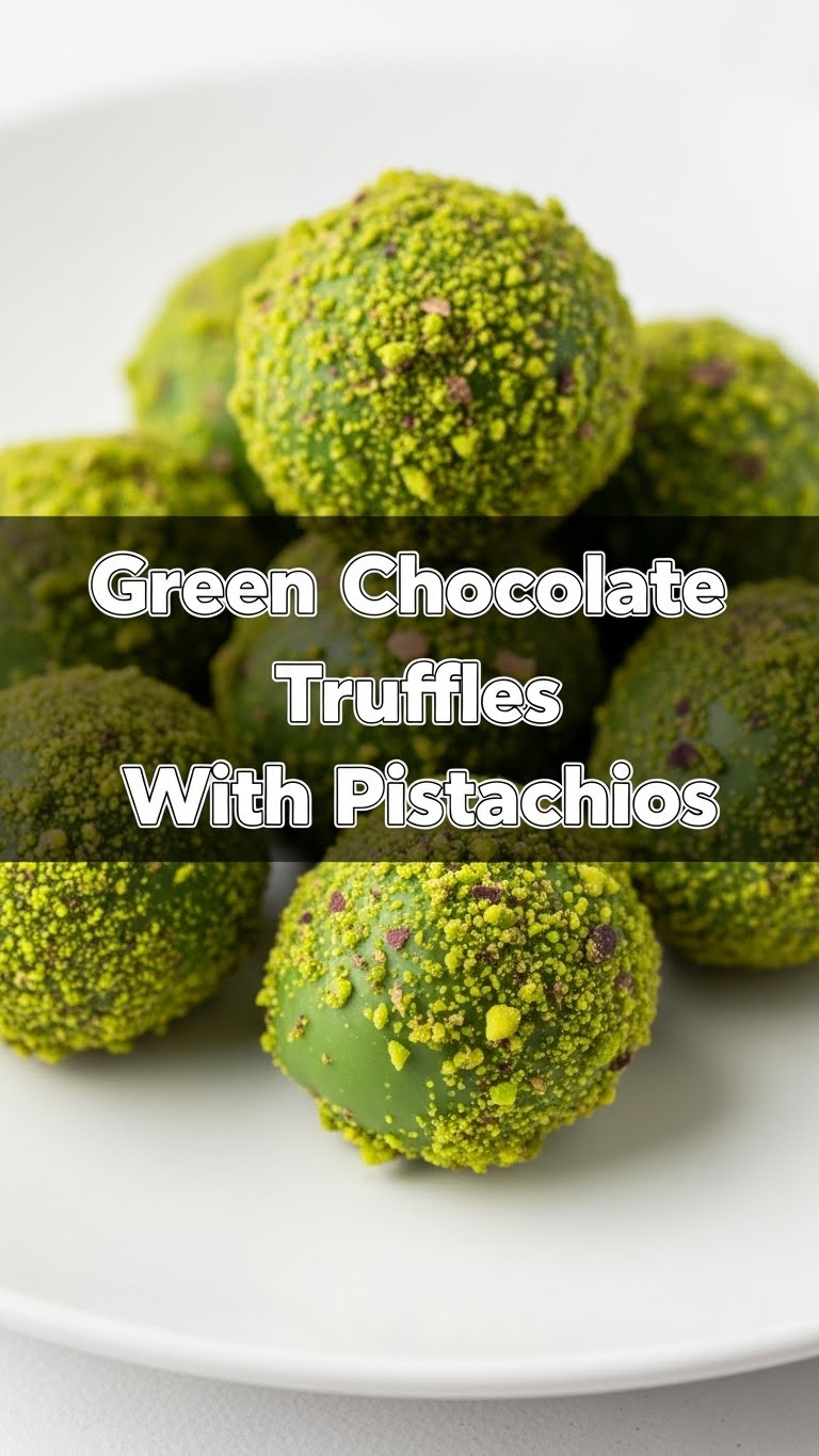 Green Chocolate Truffles With Pistachios