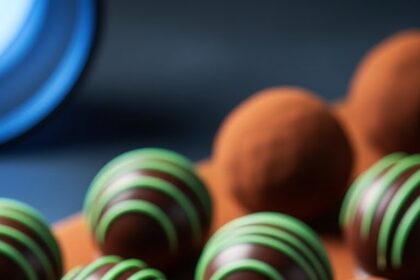Chocolate Truffles With Mint Swirls