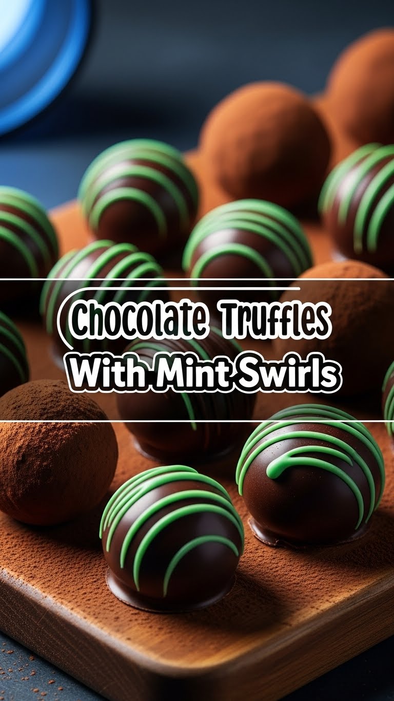 Chocolate Truffles With Mint Swirls