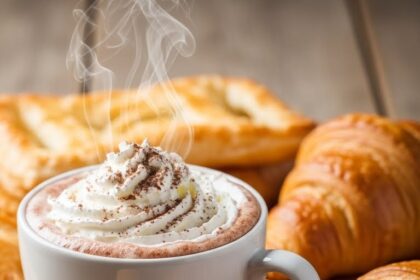 Cup Of Hot Chocolate With Pastries