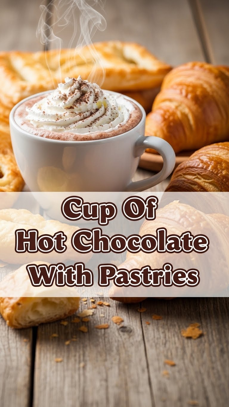 Cup Of Hot Chocolate With Pastries