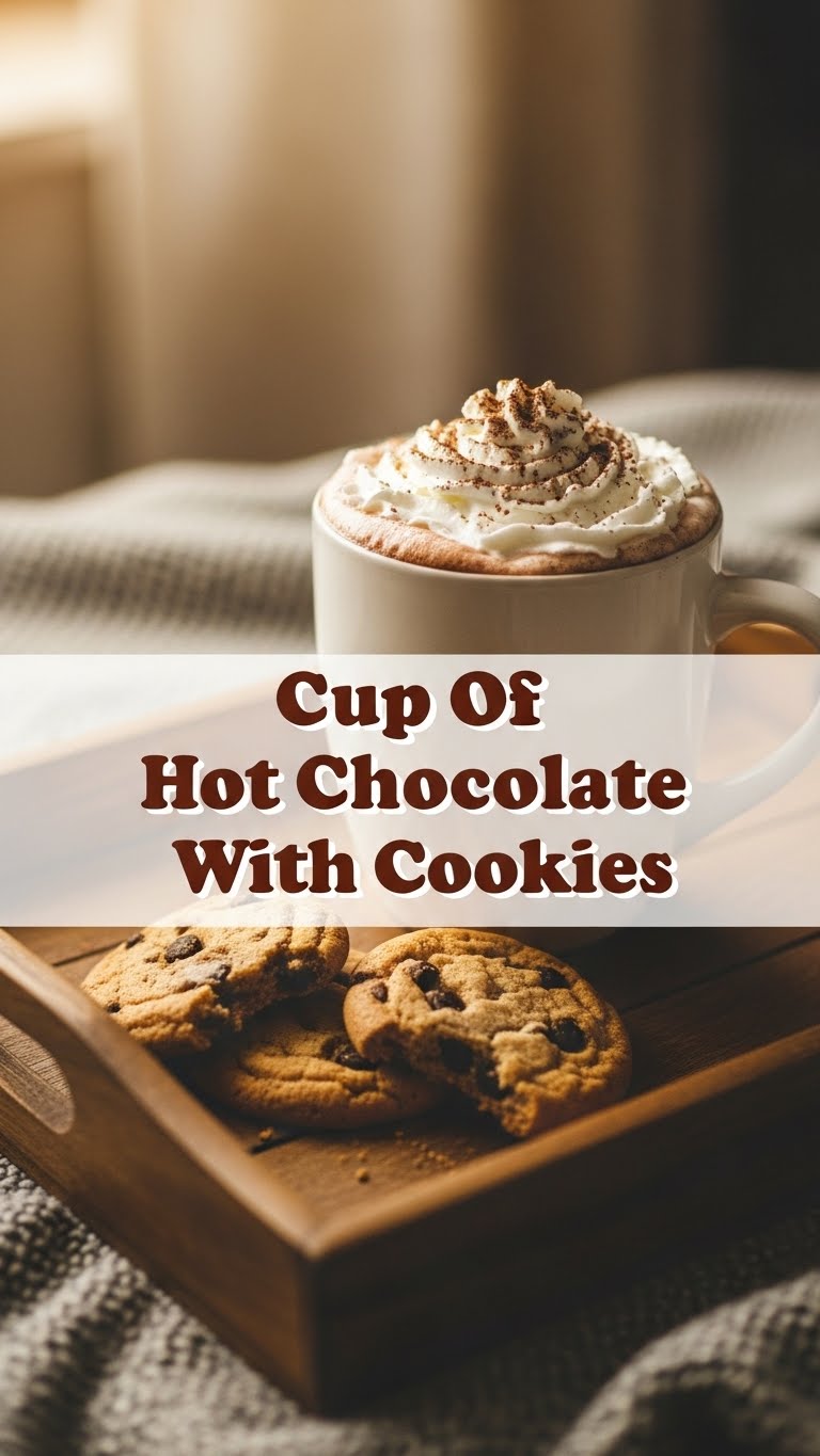 Cup Of Hot Chocolate With Cookies