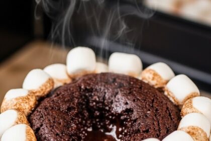 Hot Chocolate Mug Cake With Marshmallows