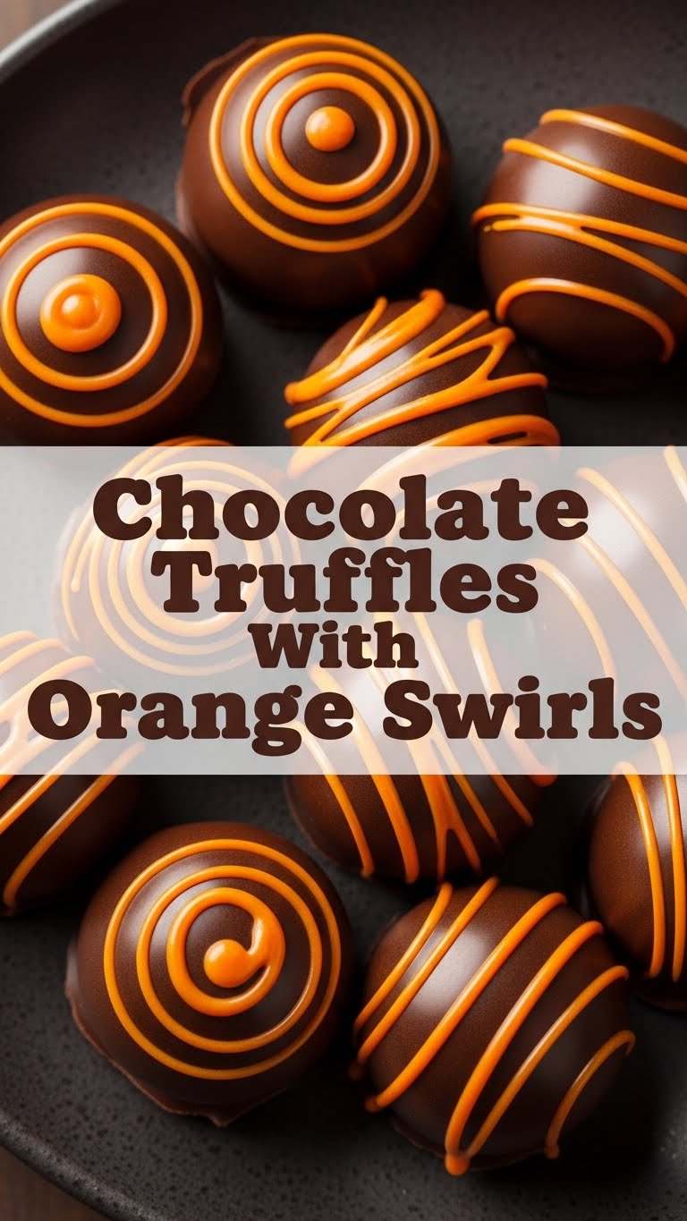 Chocolate Truffles With Orange Swirls