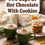 Two Cups Of Hot Chocolate With Cookies