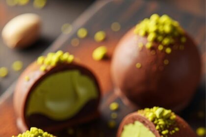 Chocolate Truffles With Pistachio Filling