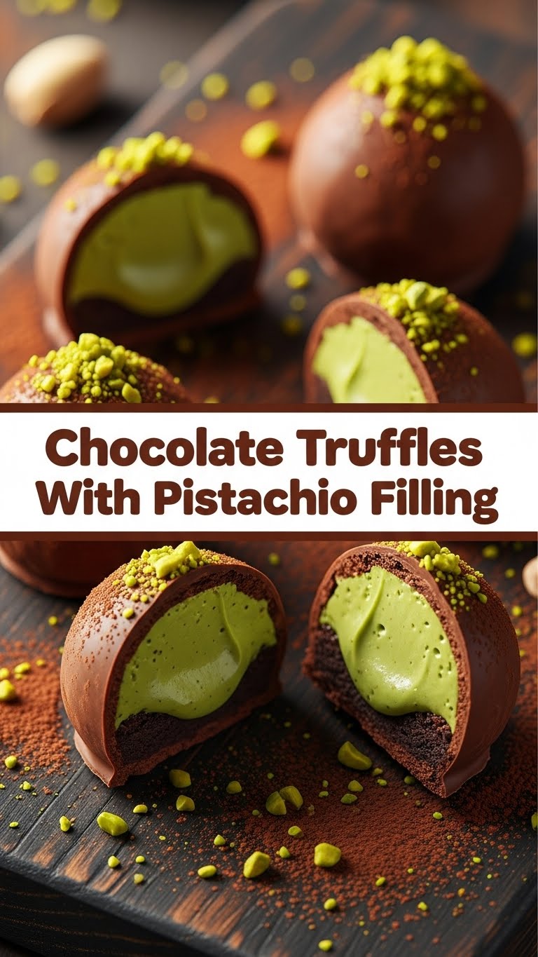 Chocolate Truffles With Pistachio Filling