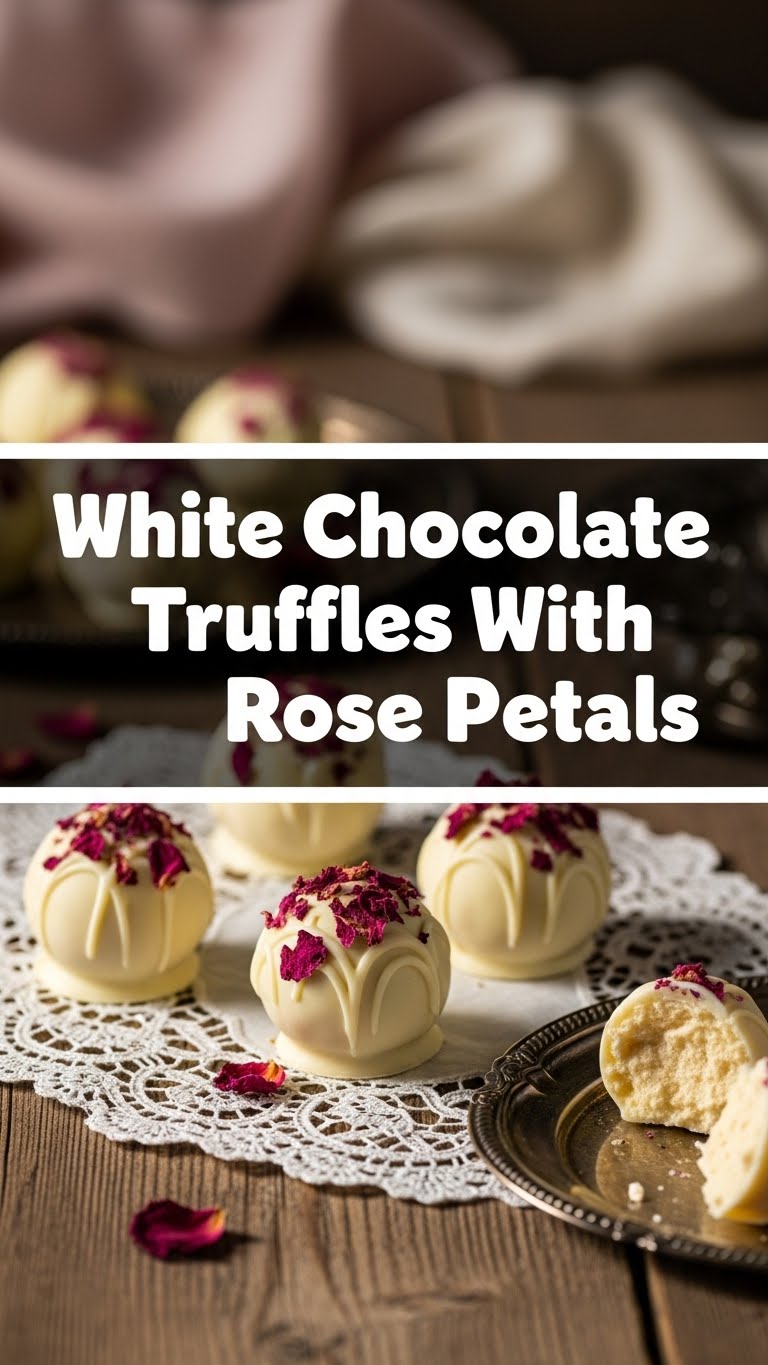 White Chocolate Truffles With Rose Petals