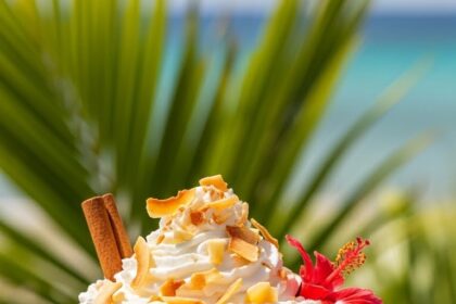 Hot Chocolate And Whipped Cream With Coconut