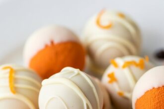 Orange Truffles With White Coating