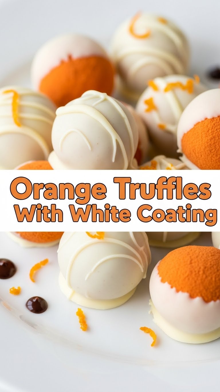 Orange Truffles With White Coating