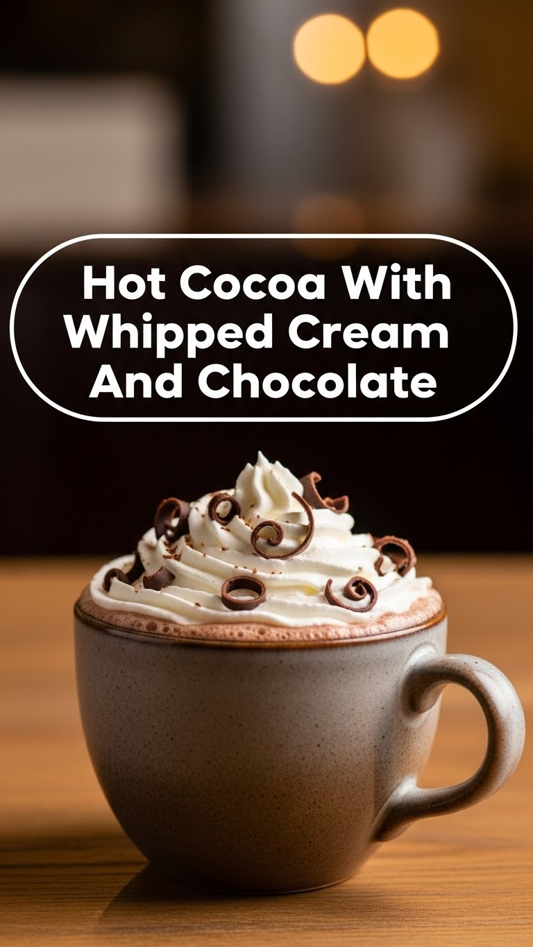 Hot Cocoa With Whipped Cream And Chocolate