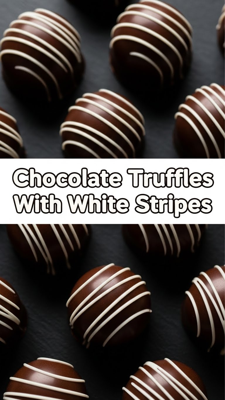 Chocolate Truffles With White Stripes