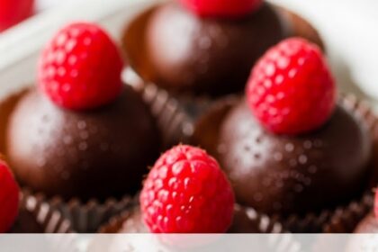 Chocolate Truffles With Raspberry Toppings